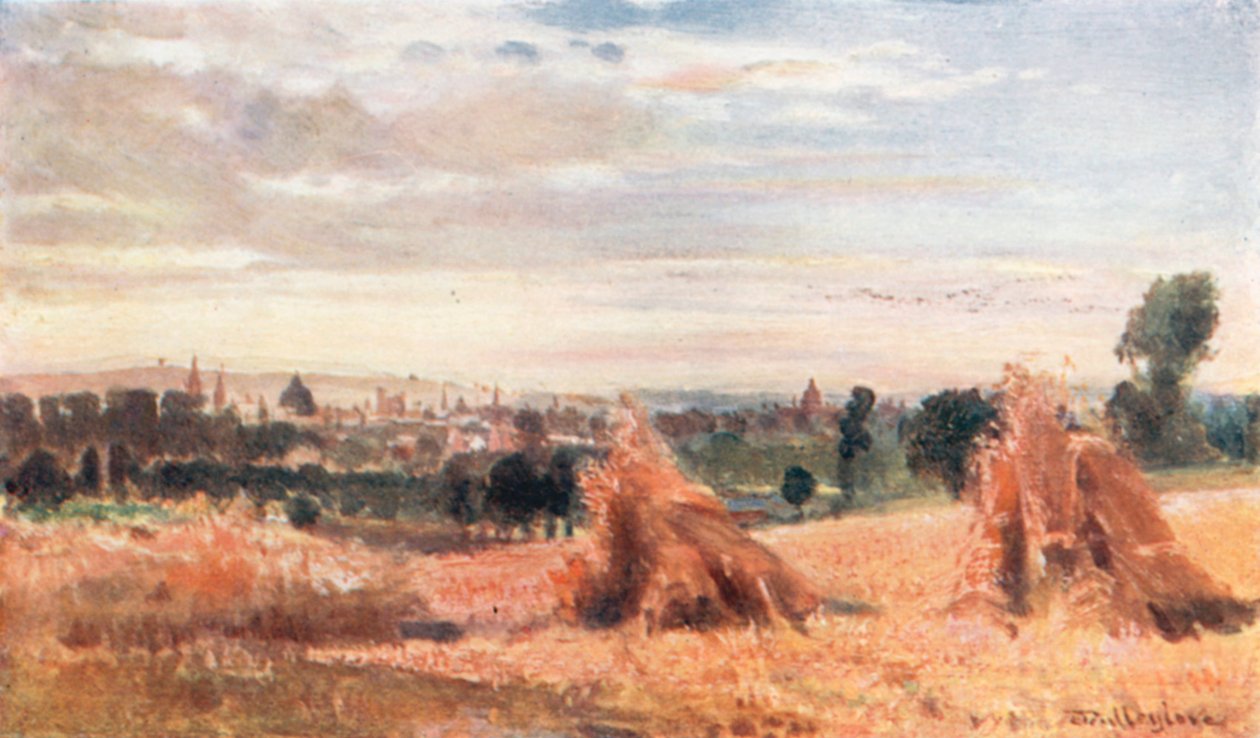Oxford depuis Headington Hill (lithographie couleur) - John Fulleylove
