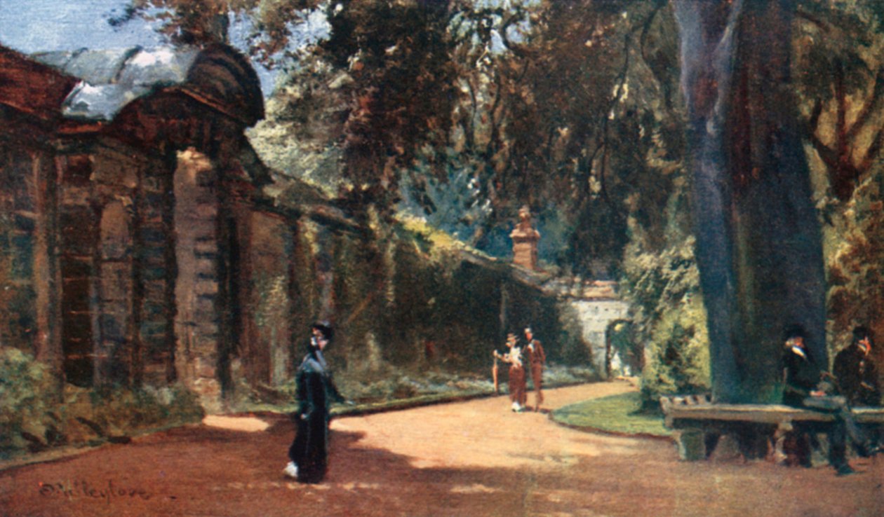 Le jardin botanique (lithographie couleur) - John Fulleylove