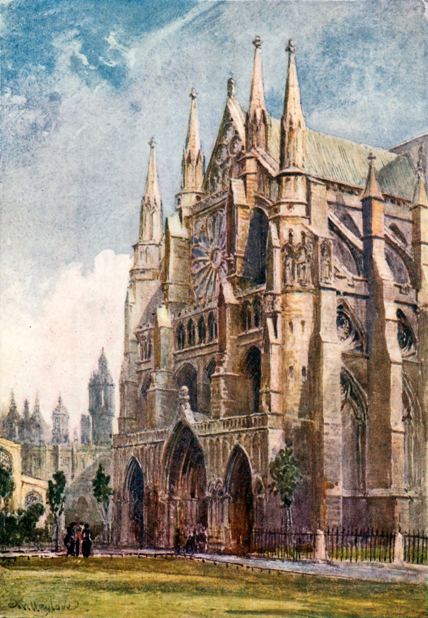 Le transept nord (lithographie couleur) - John Fulleylove