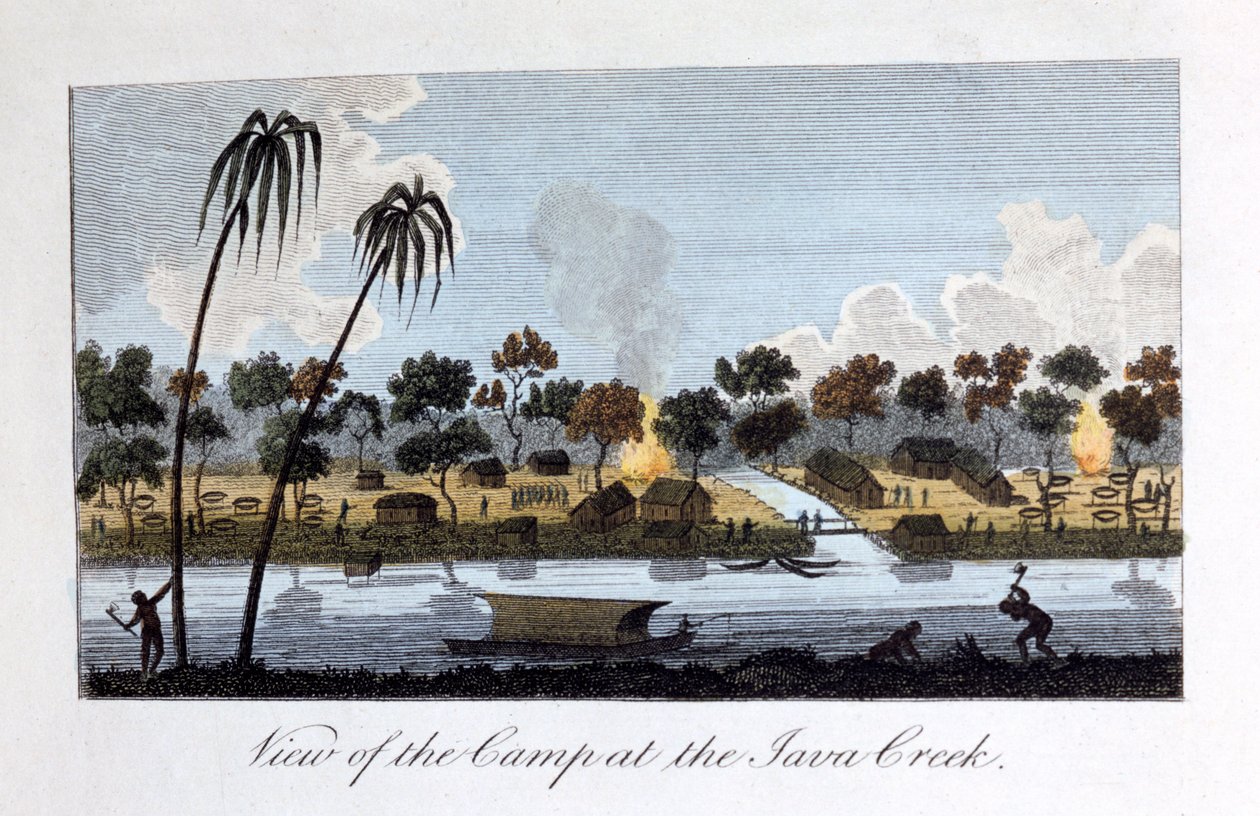Vue du camp au ruisseau Java, 1813 - John Gabriel Stedman
