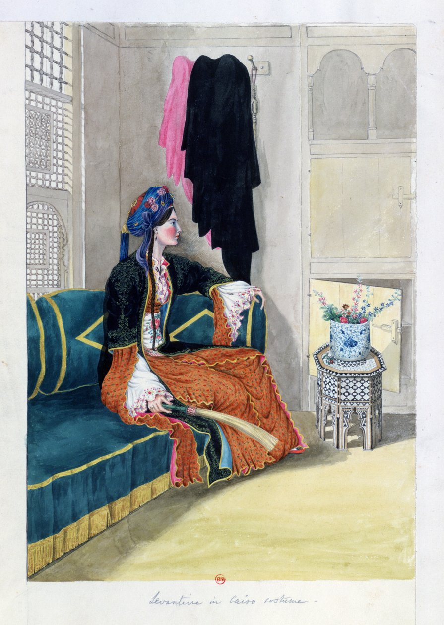 Levantin en costume du Caire (aquarelle) - John Gardner Wilkinson