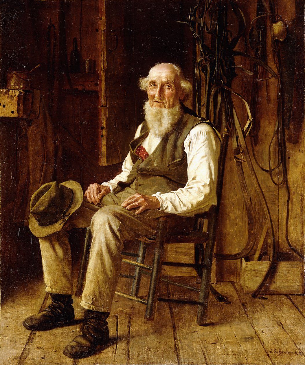 Un moment de contemplation - John George Brown