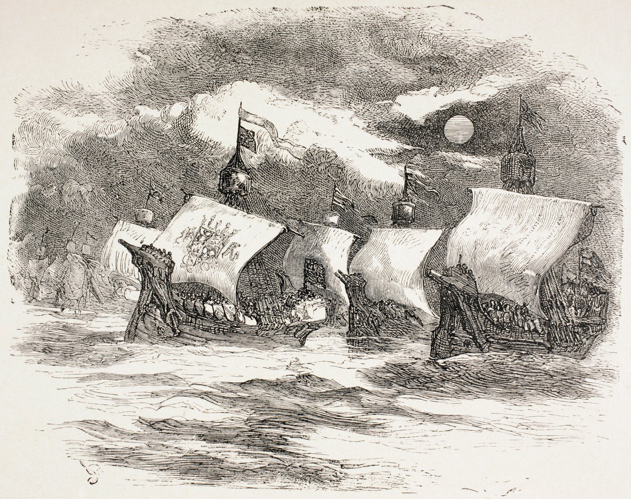 La flotte du roi Henri part pour la France, 1890 - John Gilbert