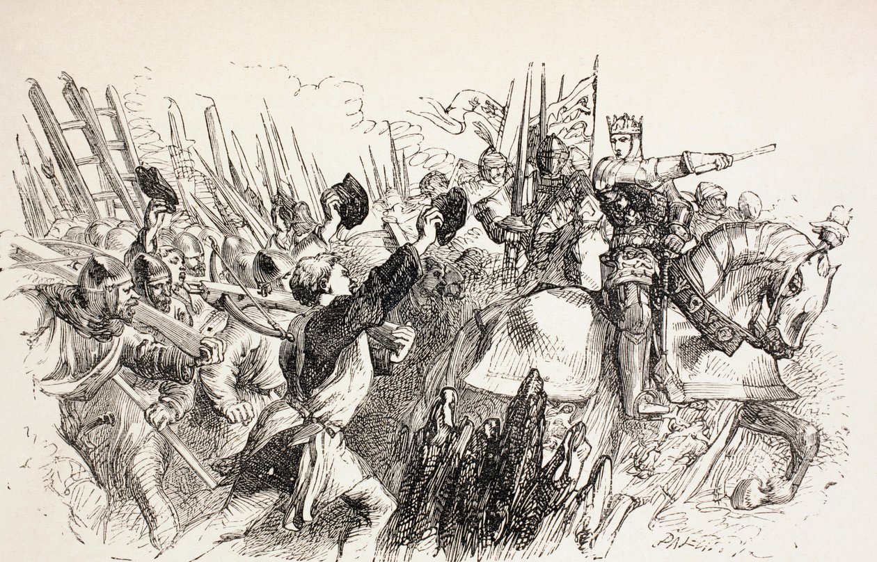 Les forces du roi Henri au siège de Harfleur, France, 1890 - John Gilbert