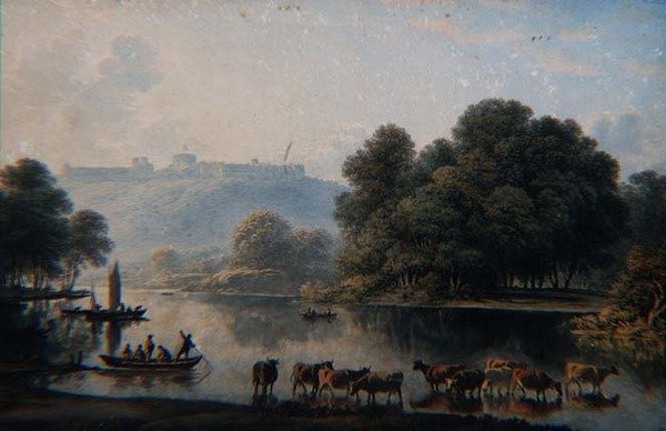Vue du château de Windsor depuis la Tamise - John Glover