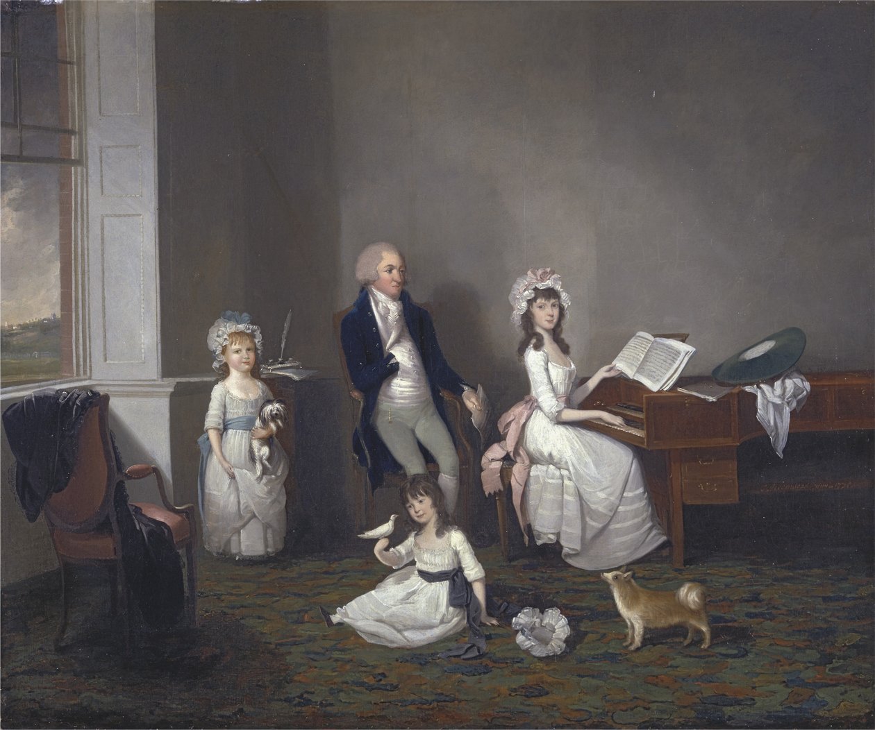John Richard Comyns de Hylands Essex, avec ses filles, 1775 - John Greenwood