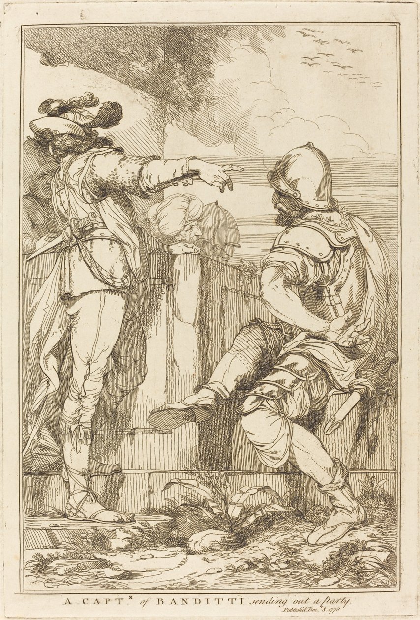 Un capitaine de bandits envoyant une patrouille - John Hamilton Mortimer