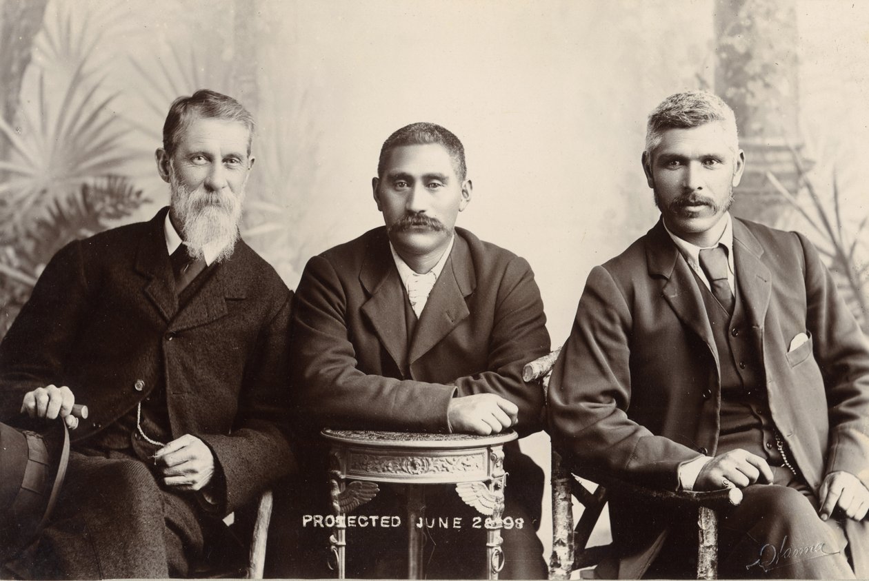 William Australia Graham, le roi Mahuta Tawhaio et Tahuna Heirangi, juin 1898 - John Hanna