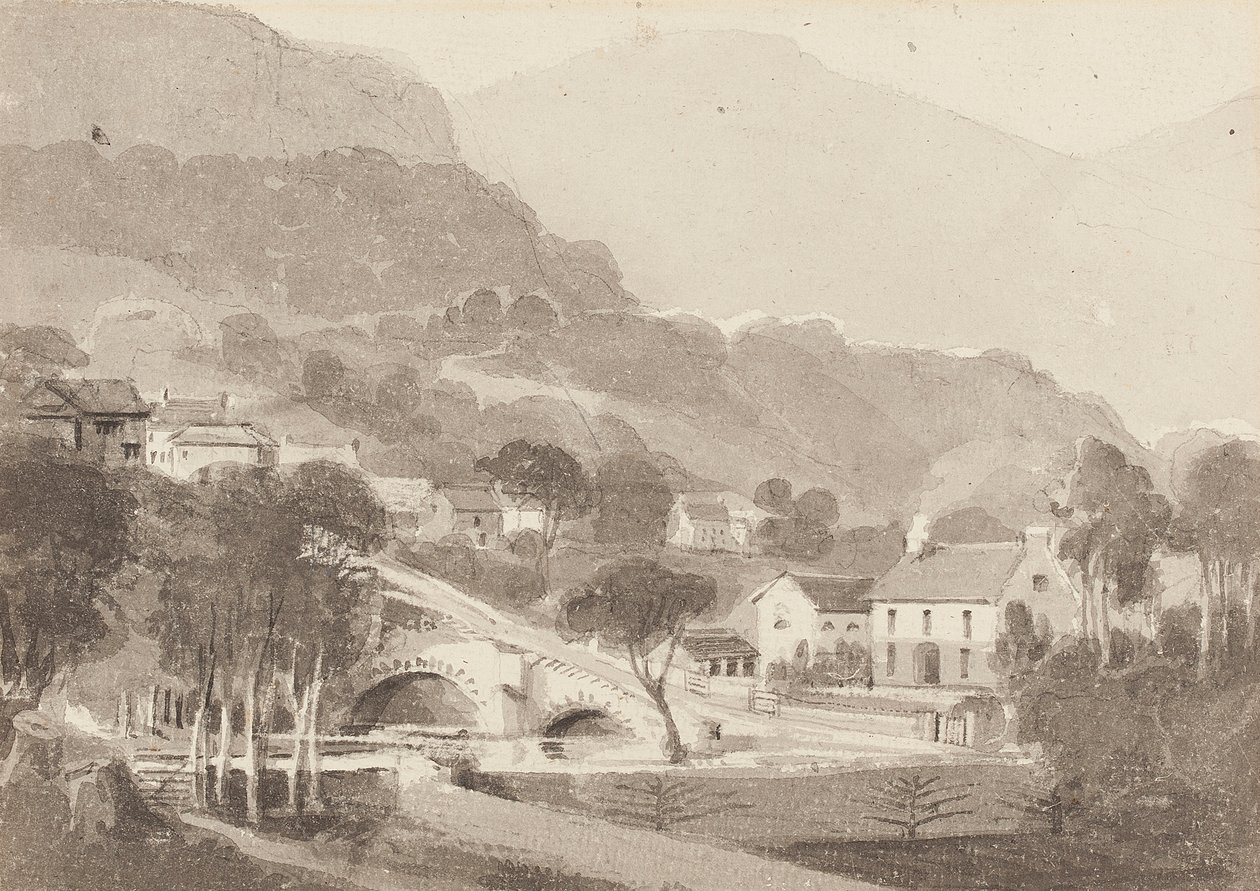 Brathay Bridge et Old Brathay, Lake District, Cumbria, 1820 - John Harden