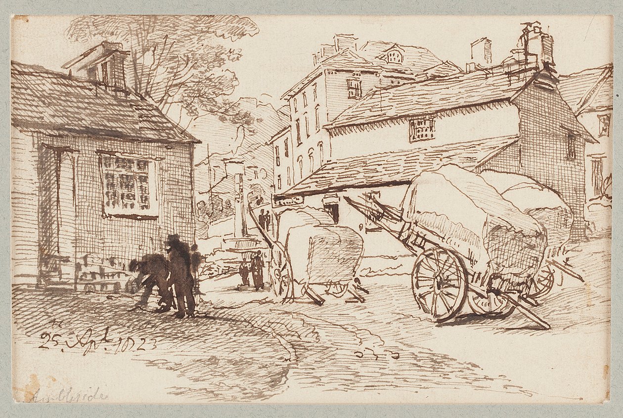Chariots à Ambleside, Cumbria, 1823 - John Harden