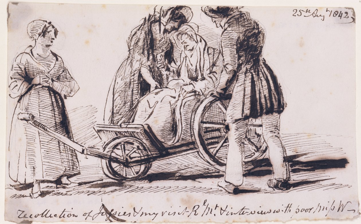 Dorothy Wordsworth (1771-1855) en fauteuil roulant, 1842 - John Harden