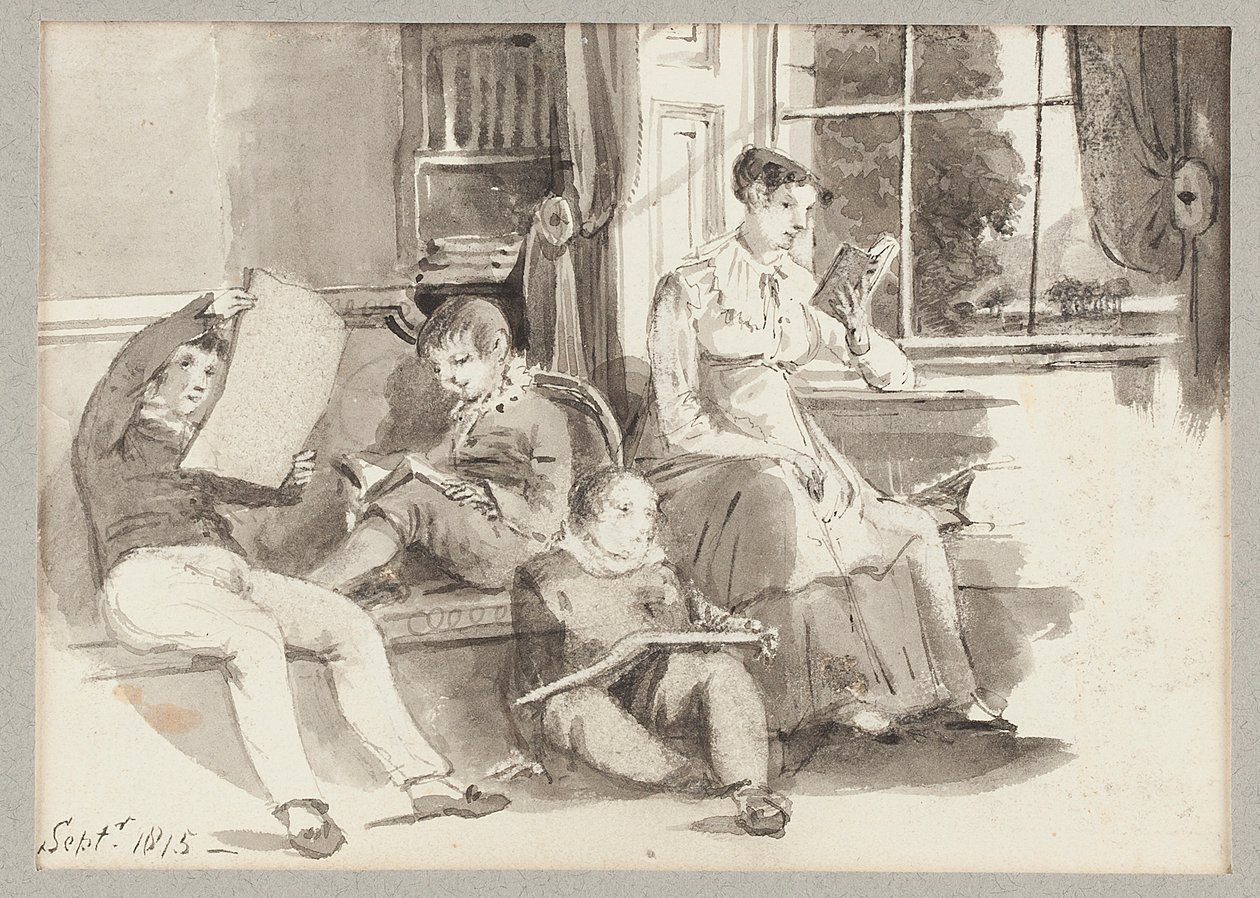 Jessy et trois enfants, 1815 - John Harden