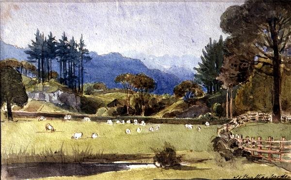 Langdale depuis la rive nord de Windermere - John Harden