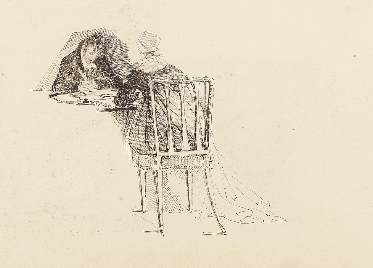 Homme et femme assis à une table, 1805 - John Harden