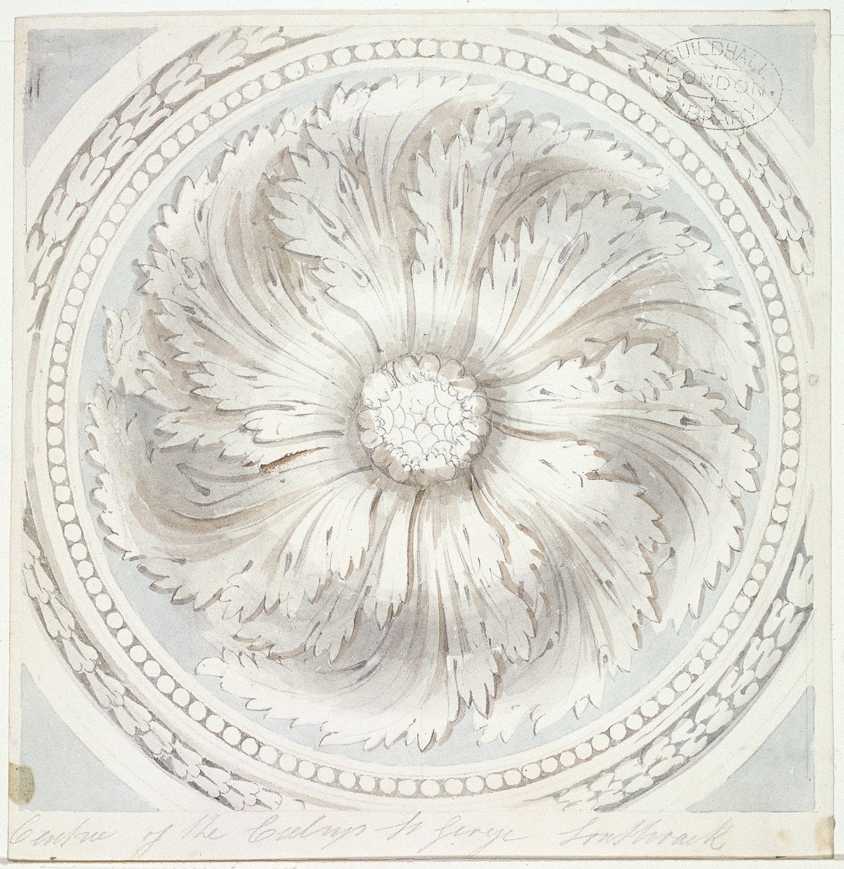 Décor du plafond de Saint George le Martyr, Southwark, Londres, 1831 - John Hassell