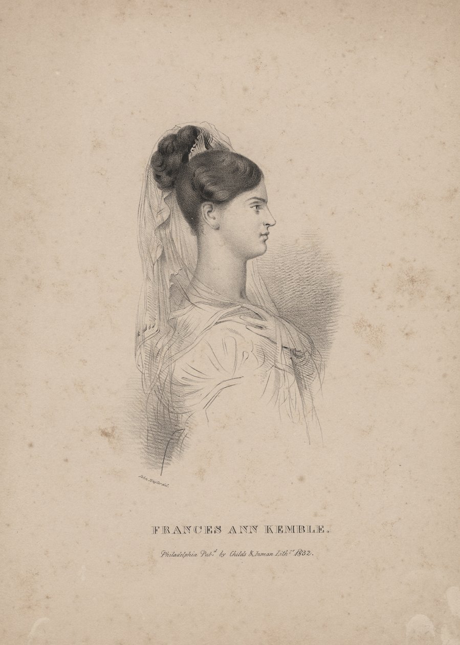 Frances Ann Kemble, lithographie par Childs et Inman - John Hayter