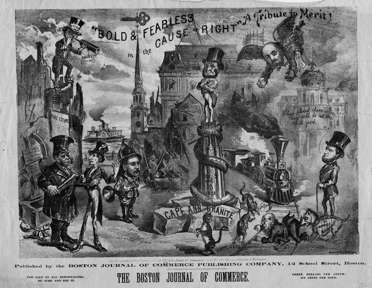 Audacieux et intrépide dans la cause du droit : un hommage au mérite!, publié par Boston Journal of Commerce, 1873 - John Henry Bufford