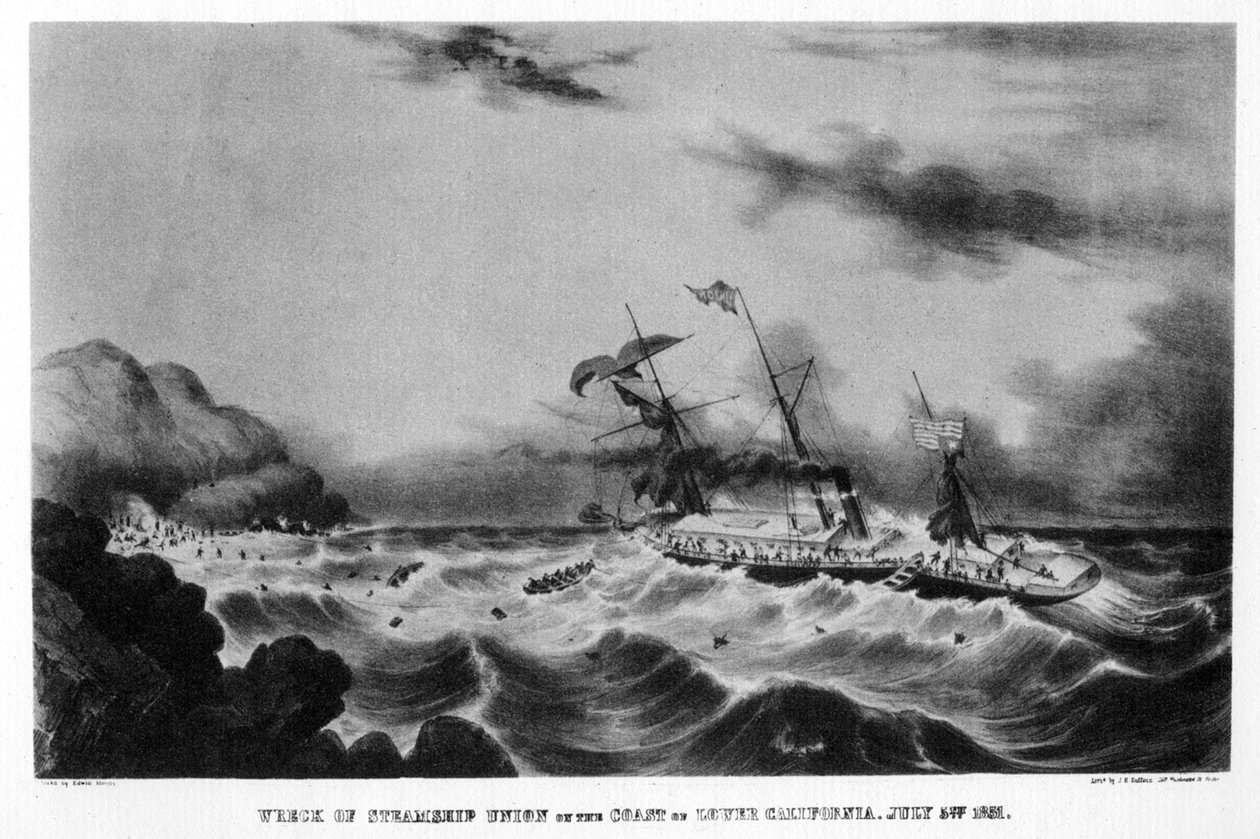 Le naufrage du vapeur Union sur la côte de la Basse-Californie, 1851, 1937 - John Henry Bufford