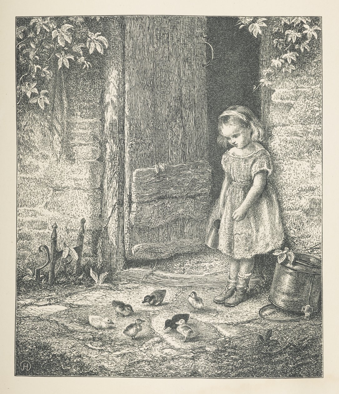 Planche 20. Une jeune fille et des poussins, de 