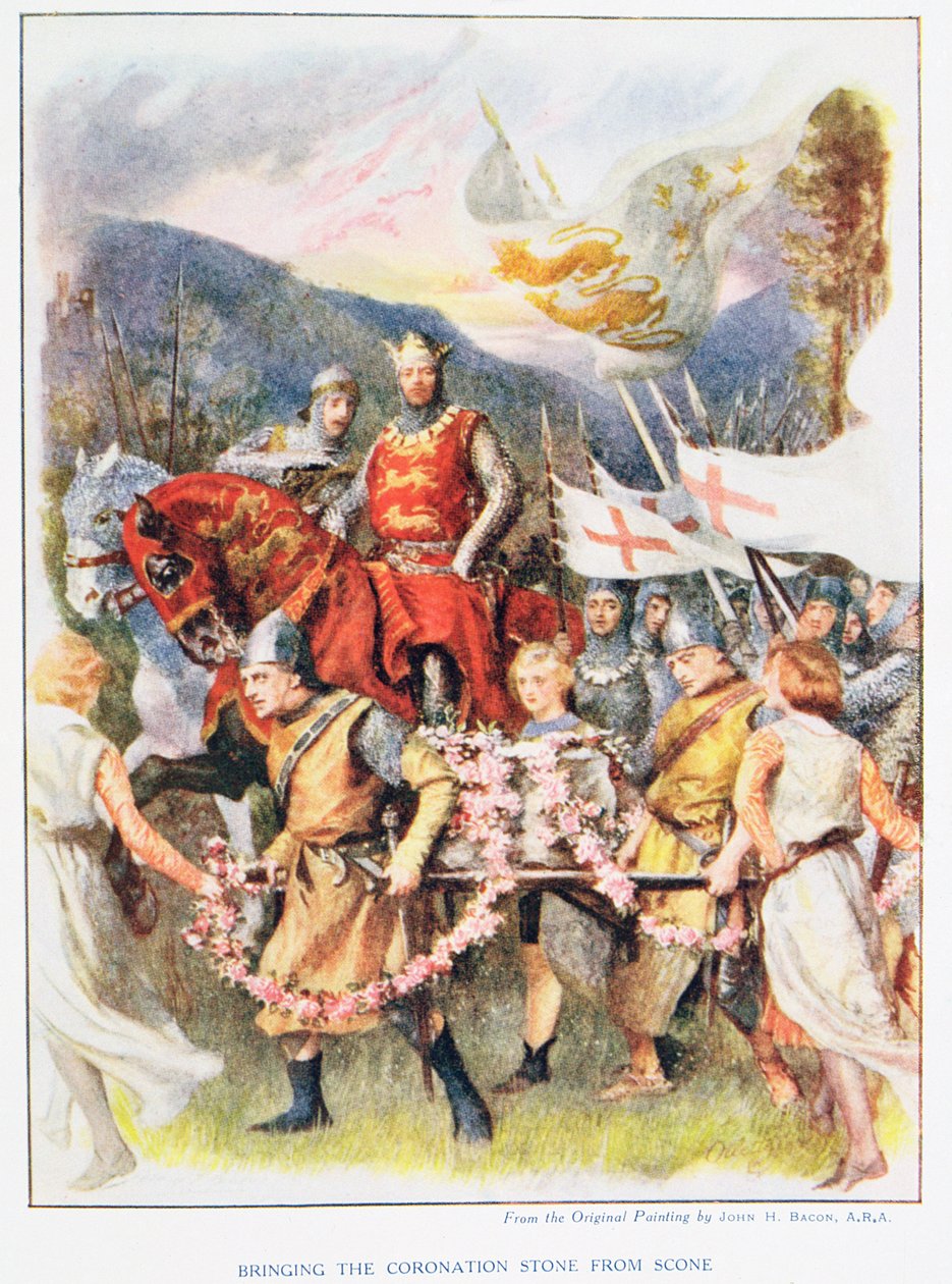 Apportant la pierre de couronnement de Scone, illustration de 