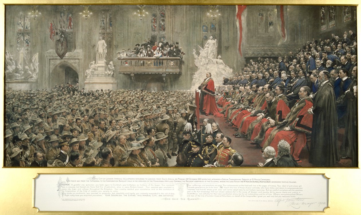 Les volontaires impériaux de la ville à Guildhall, Londres - John Henry Frederick Bacon