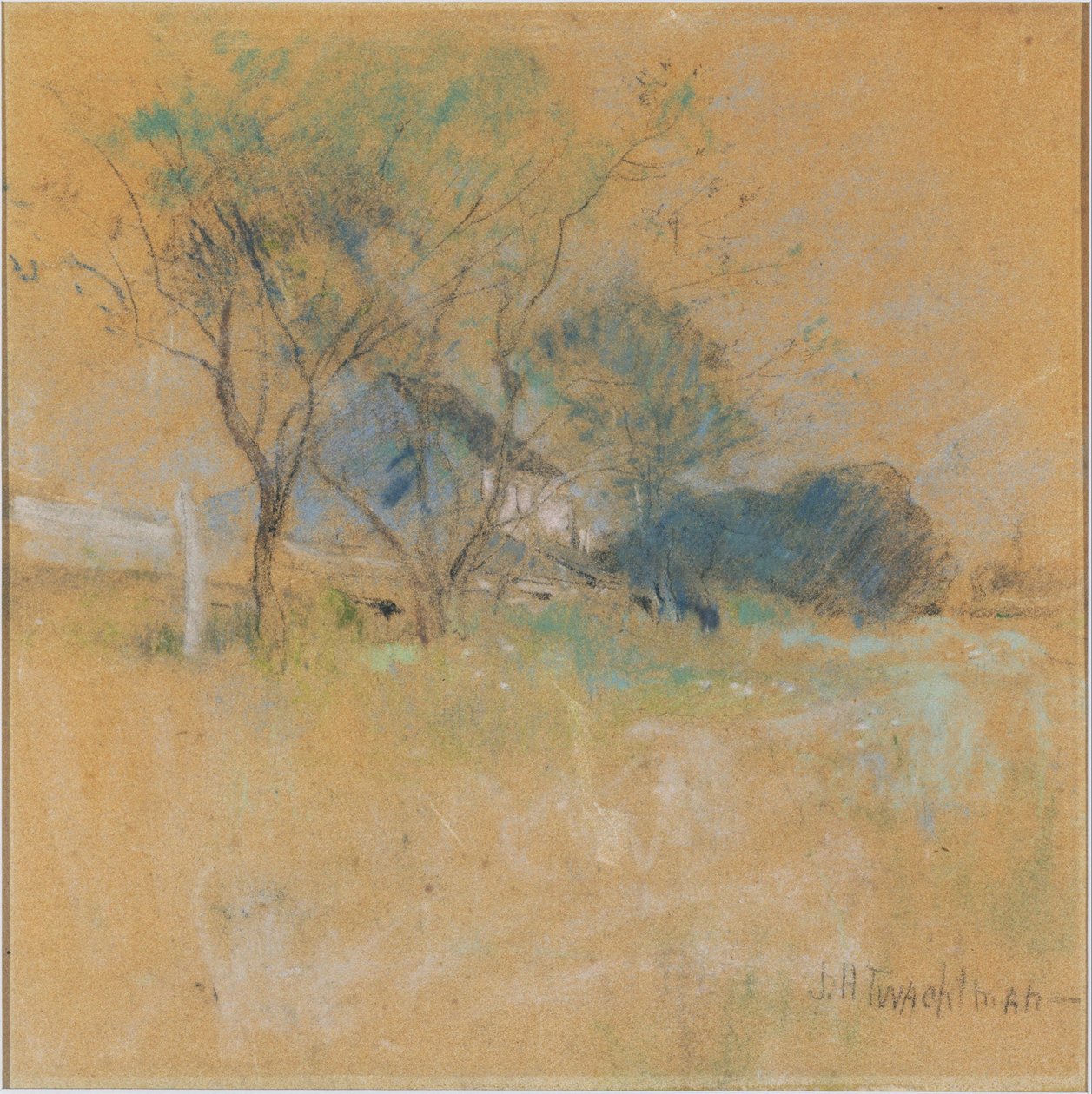Maison et arbre - John Henry Twachtman