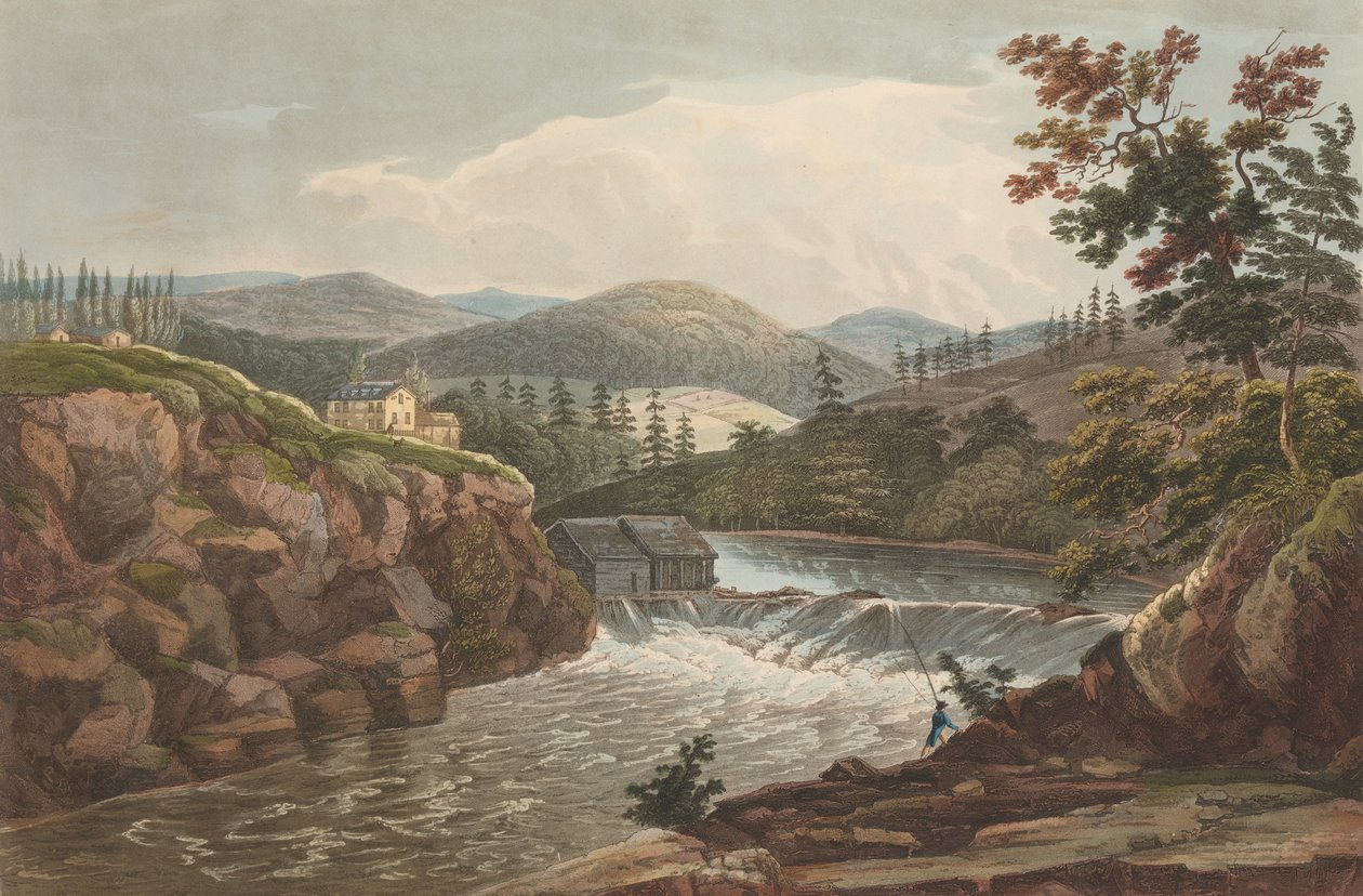 Petites chutes à Luzerne No. 1 du Portfolio de la rivière Hudson, 1822-23 - John Hill