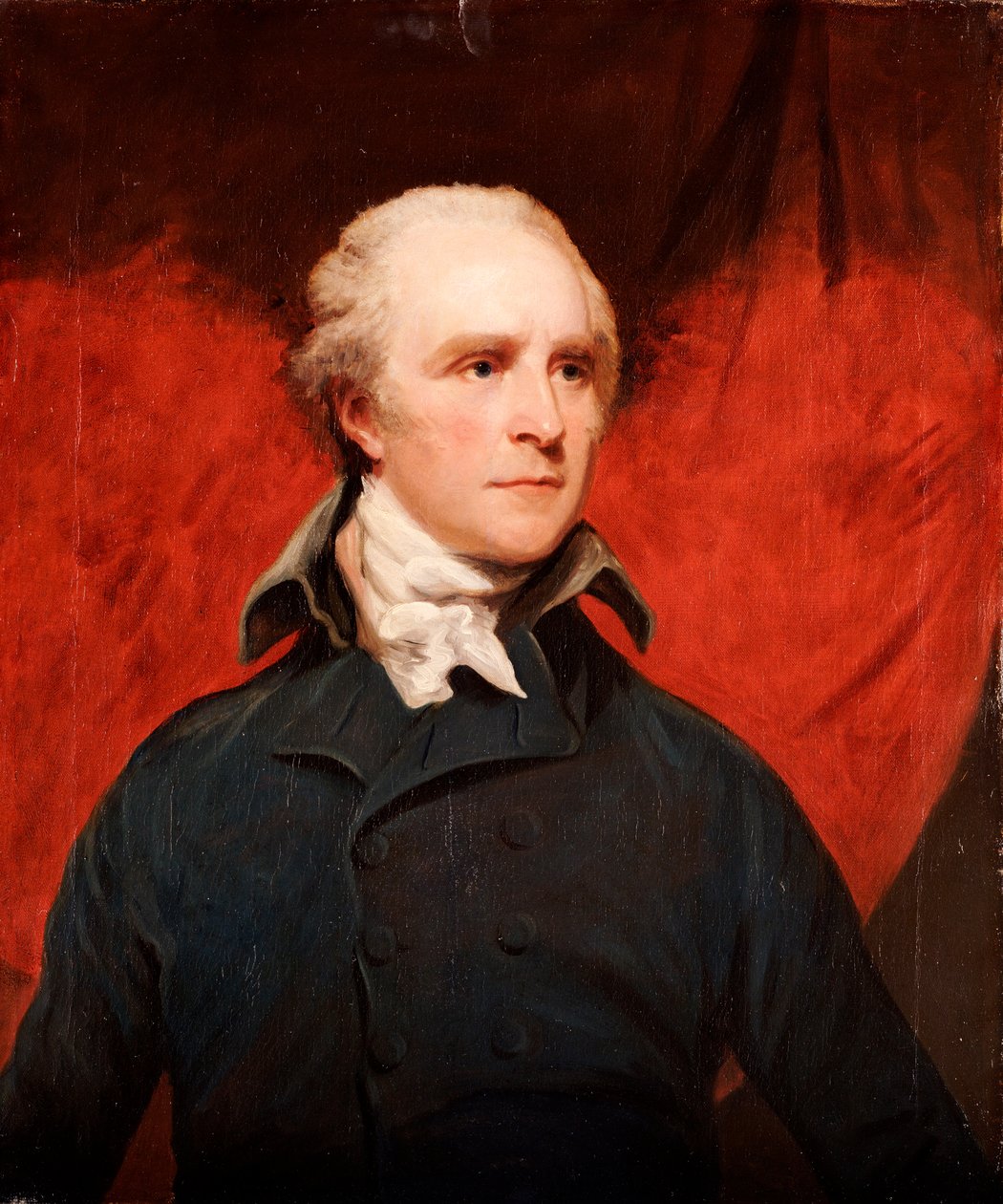 Portrait du Très Hon. Thomas Grenville, M.P., mi-longueur, en manteau gris et cravate blanche - John Hoppner