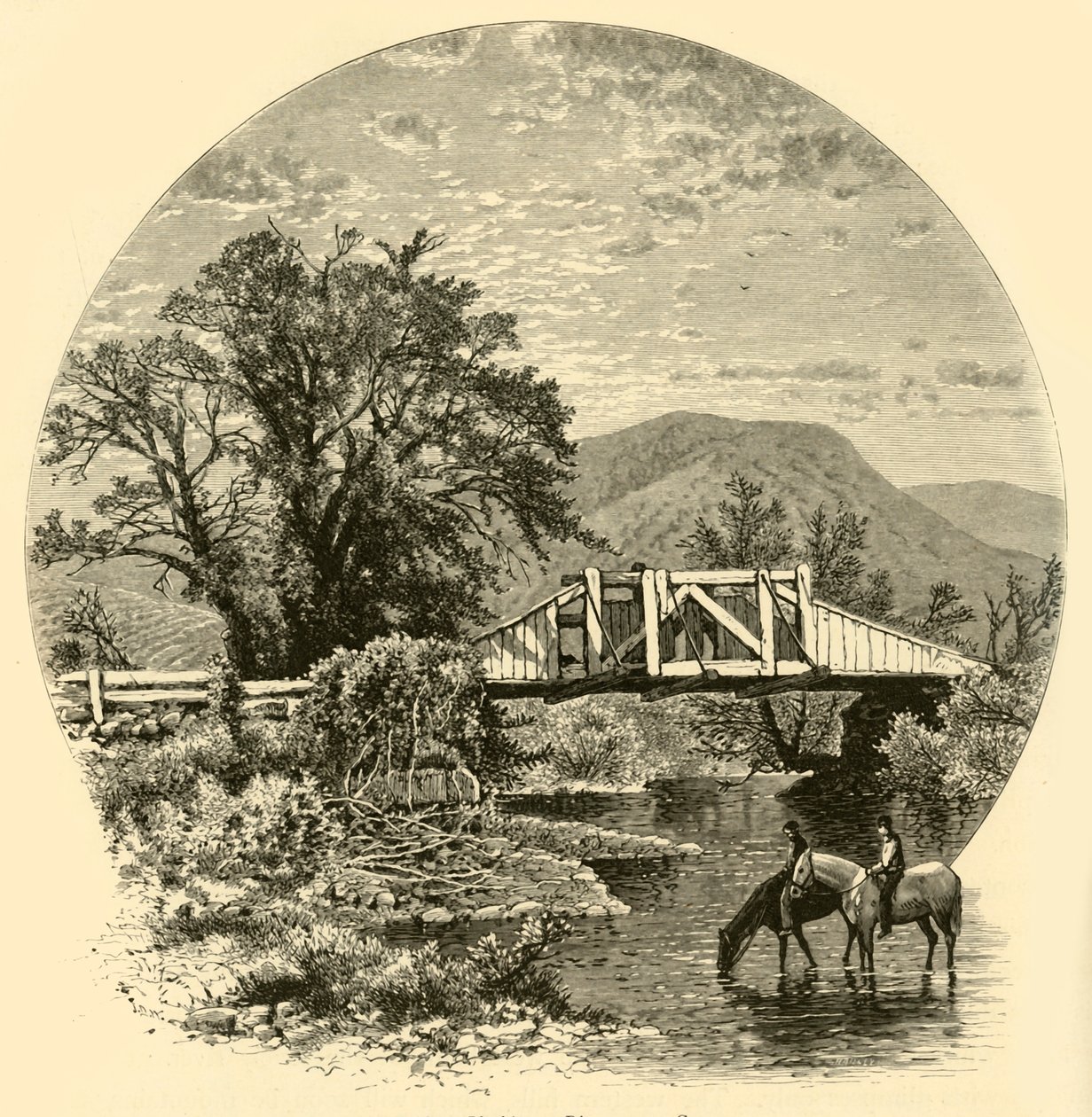 Vieux pont, rivière Blackberry, près de Canaan, 1874 - John J. Harley