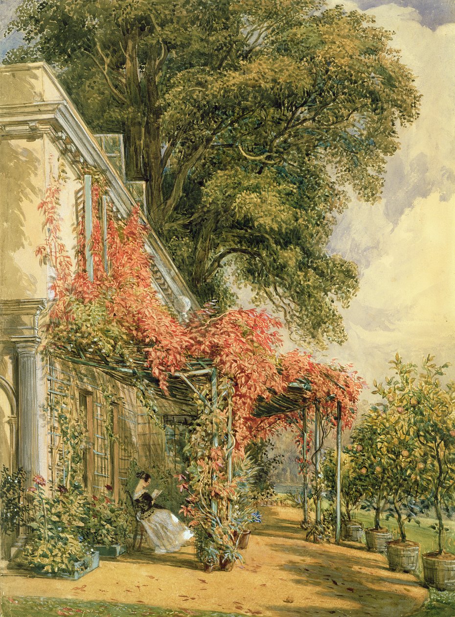 Façade du jardin de la maison de M. Robert Vernon à Twickenham - John James Chalon