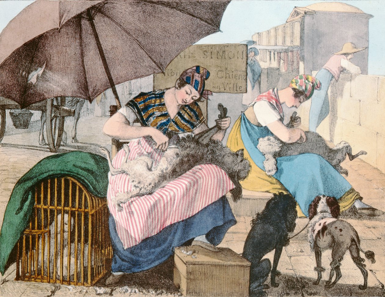 Les toiletteurs de chiens, 1820 - John James Chalon