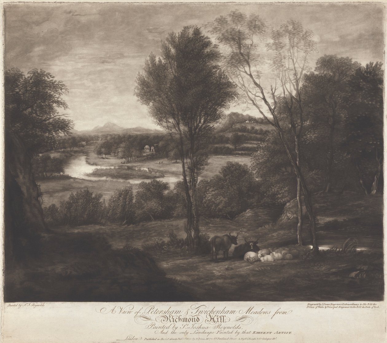 Vue de Petersham et des prairies de Twickenham depuis Richmond Hill - John Jones