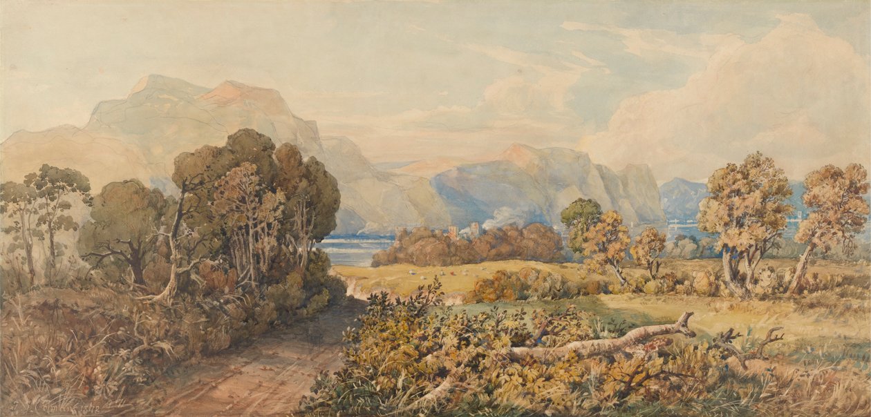 Paysage avec rivière et montagnes - John Joseph Cotman