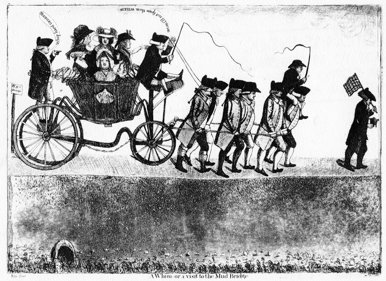 Une fantaisie ou une visite au Mud Bridge, 1786 - John Kay