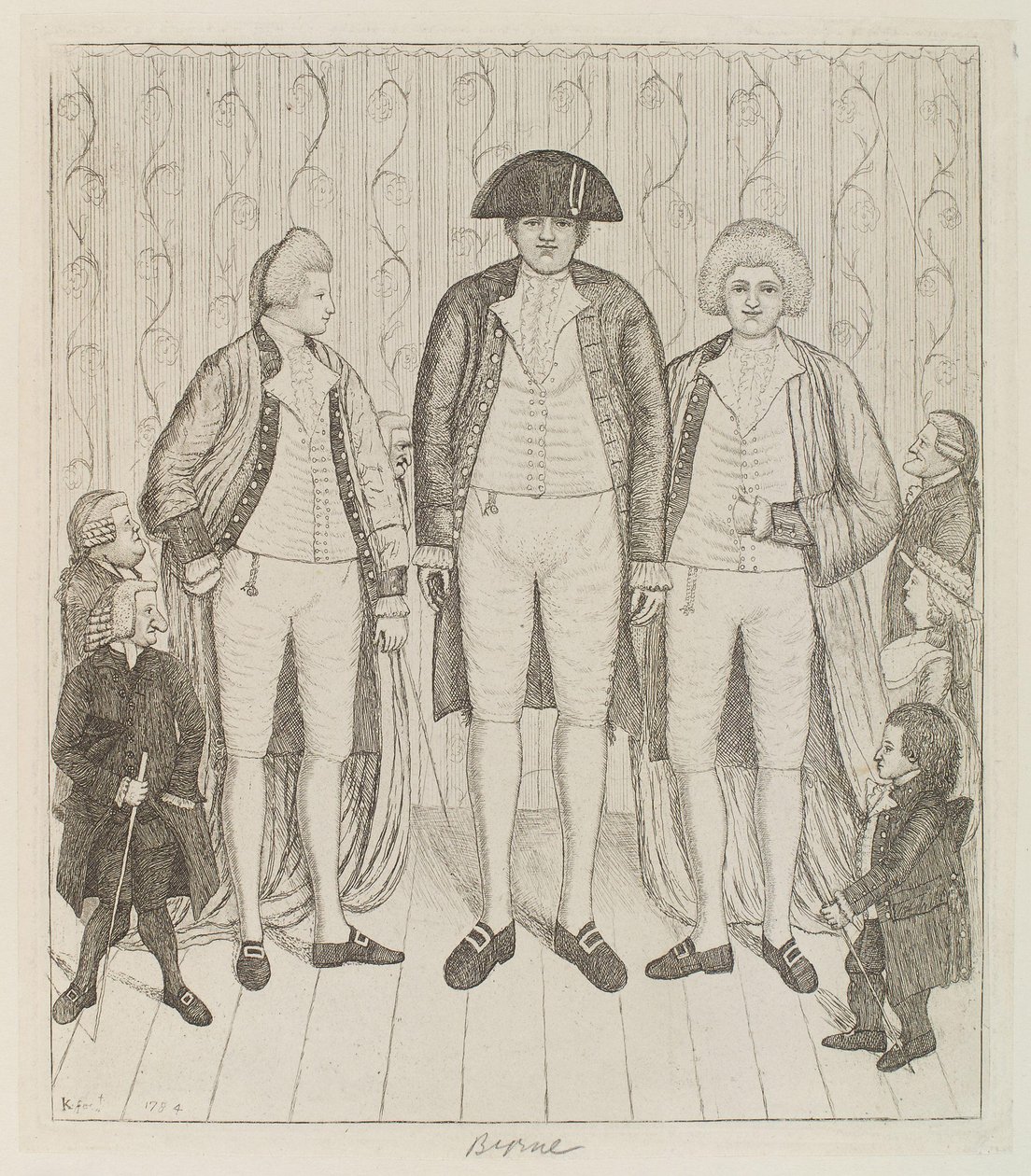 Charles Byrne ; James Burnett, Lord Monboddo ; William Richardson ; John Bell ; Baillie Kyd par John Kay - John Kay