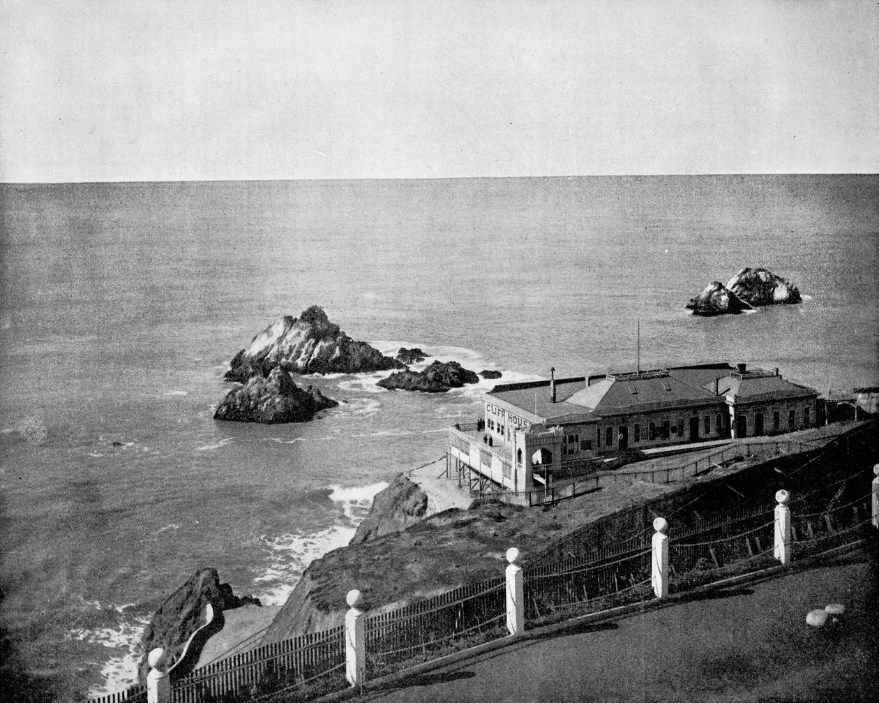 Cliff House et Seal Rocks, Golden Gate, Californie, USA, 1893 - John L. Stoddard