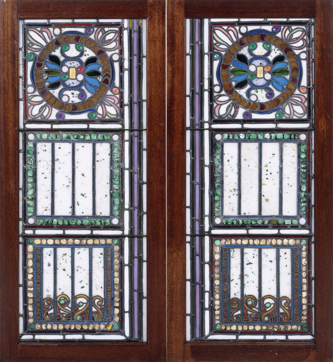 Paire de fenêtres en verre plombé - John La Farge or Lafarge