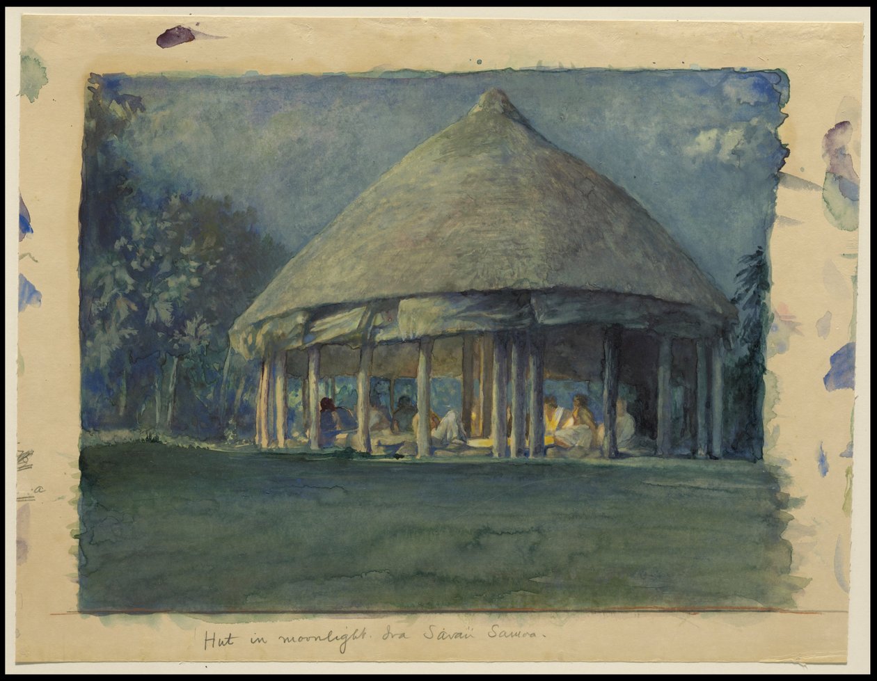 Hutte au clair de lune, Iva, Savaii, octobre 1890, 1890 - John La Farge or Lafarge