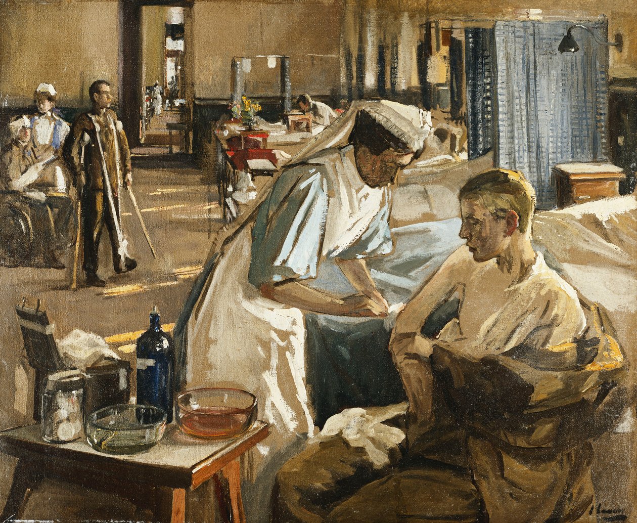 Les premiers blessés, hôpital de Londres - John Lavery