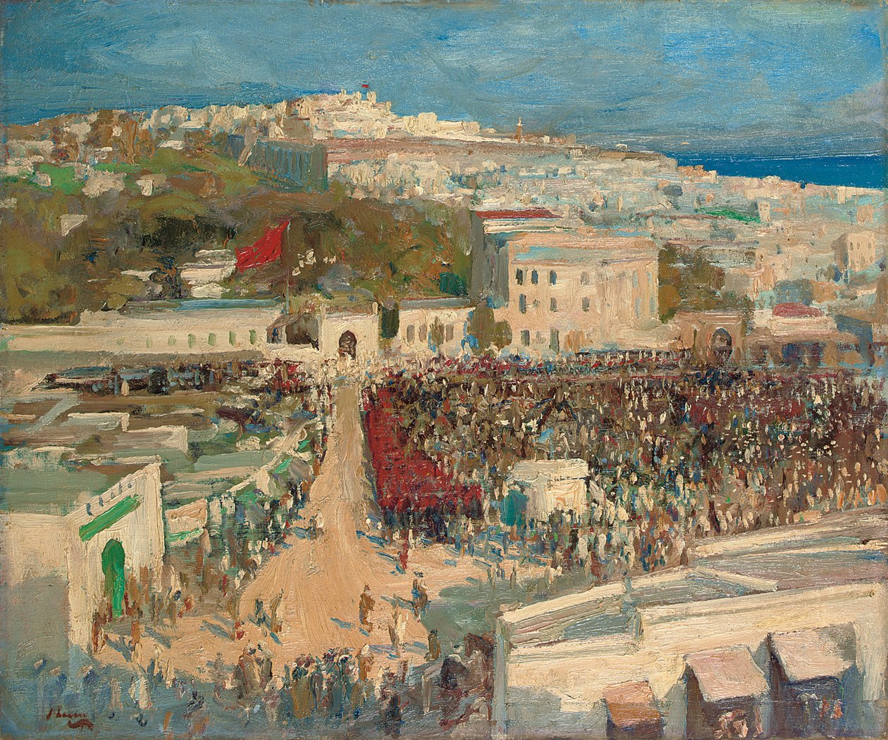 Le Drapeau Maure, hissé sur la Légation Allemande, Tanger - John Lavery