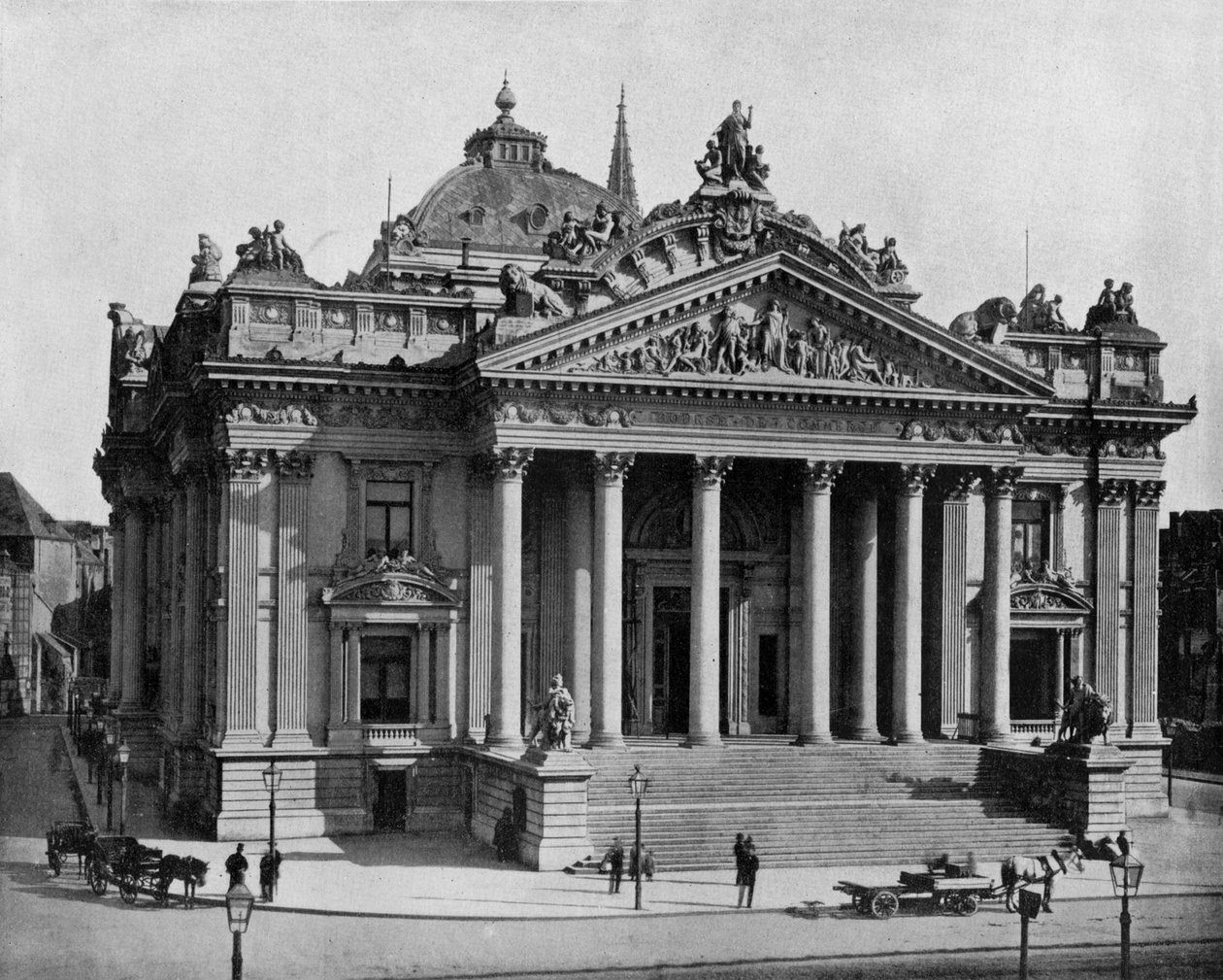 Bourse de Bruxelles, vers 1900 (photo n/b) - John Lawson Stoddard