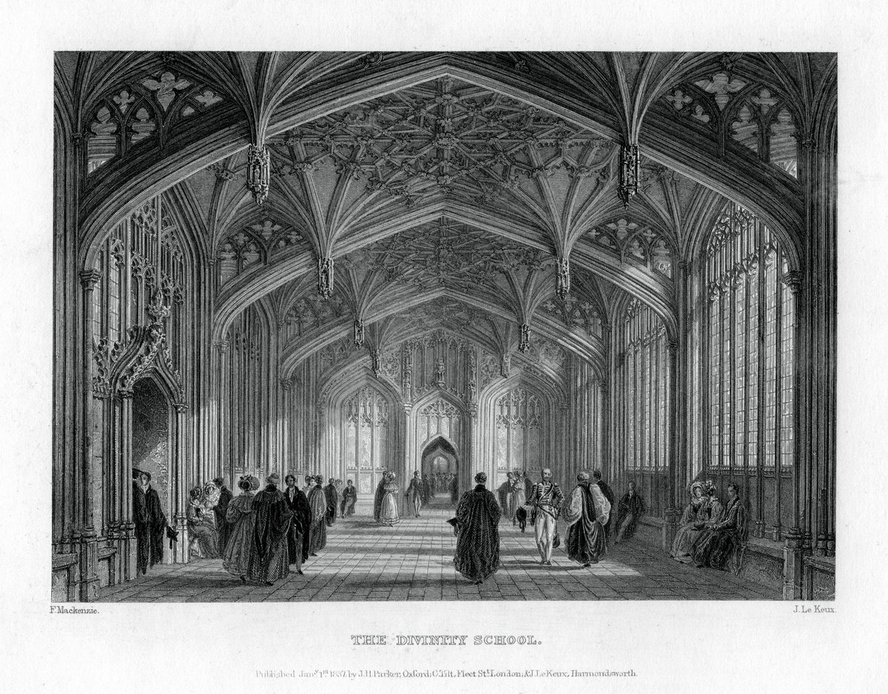 La Divinity School, Oxford, 1837 - John Le Keux