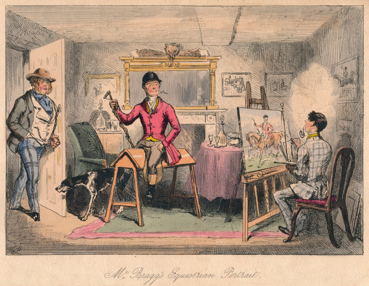 Portrait équestre de M. Bragg, 1865 - John Leech, Hablot Knight Browne