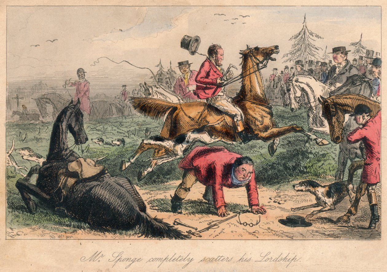 M. Sponge disperse complètement son Seigneurie - John Leech, Hablot Knight Browne