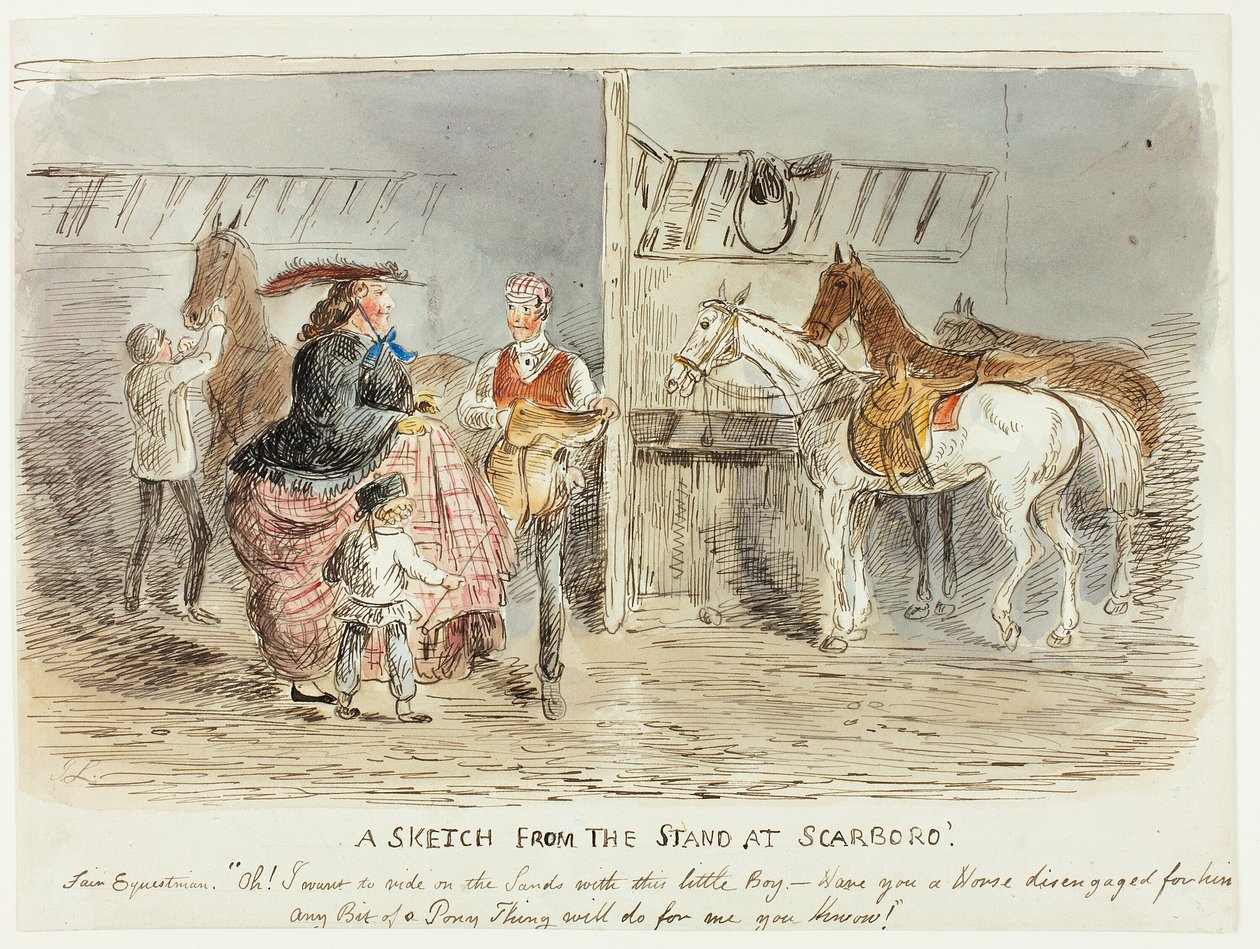 Un croquis depuis la tribune à Scarboro - John Leech