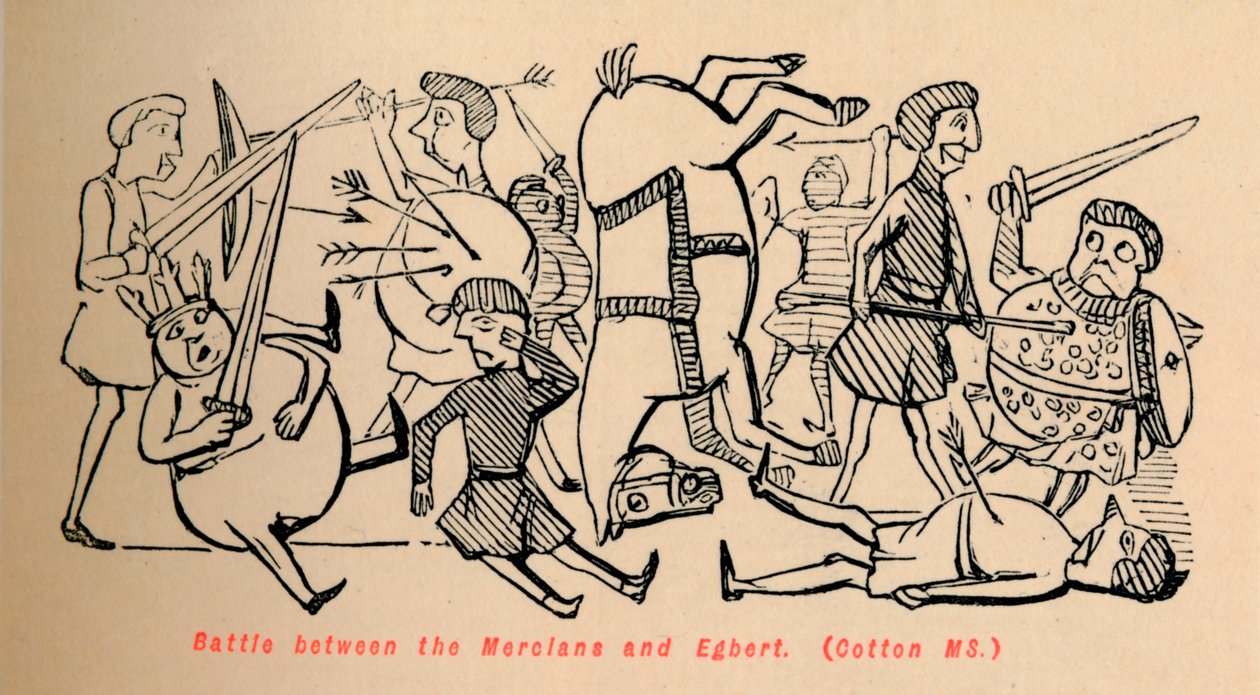 Bataille entre les Merciens et Egbert, c1860 - John Leech