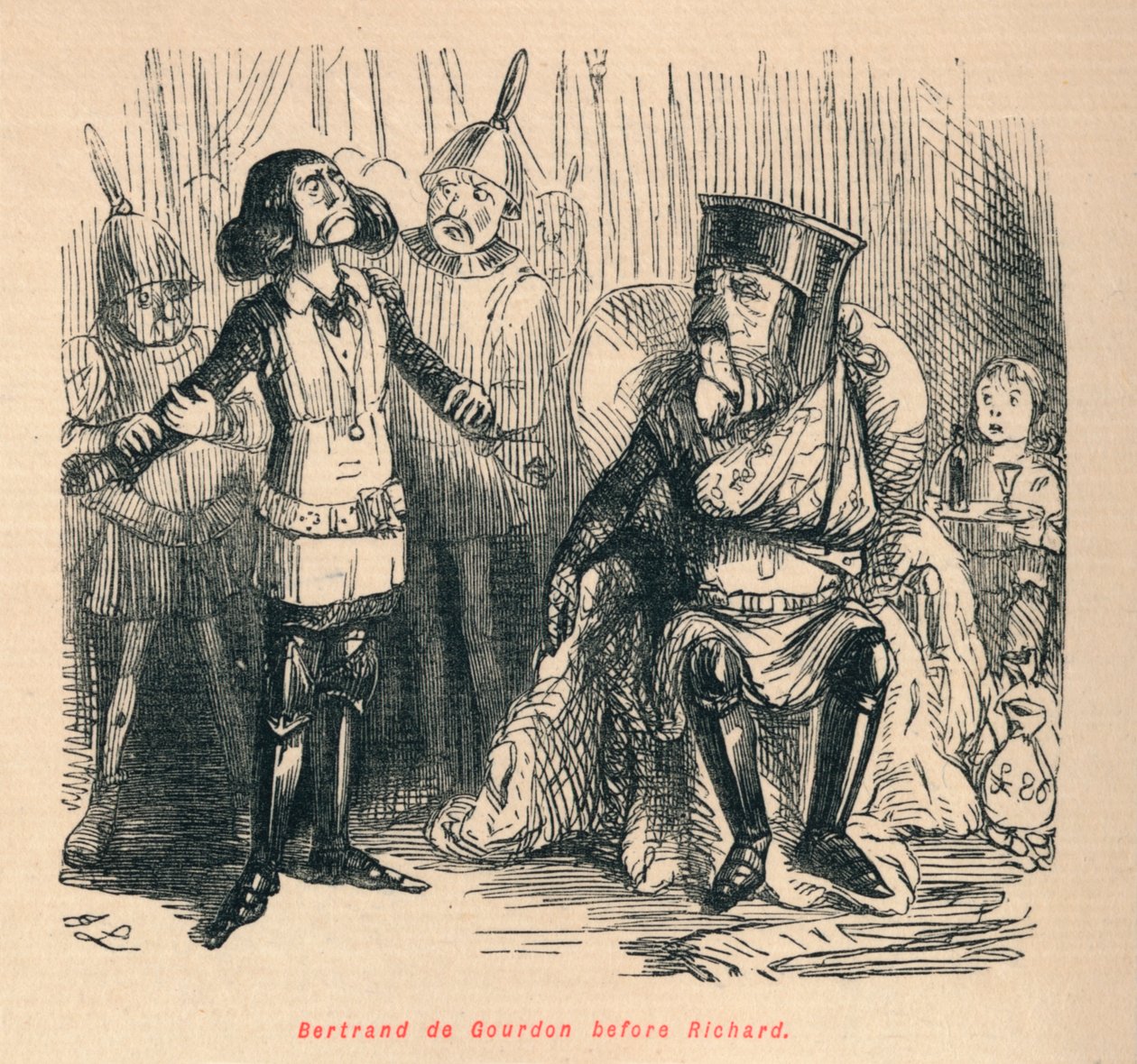 Bertrand de Gourdon devant Richard, vers 1860 - John Leech