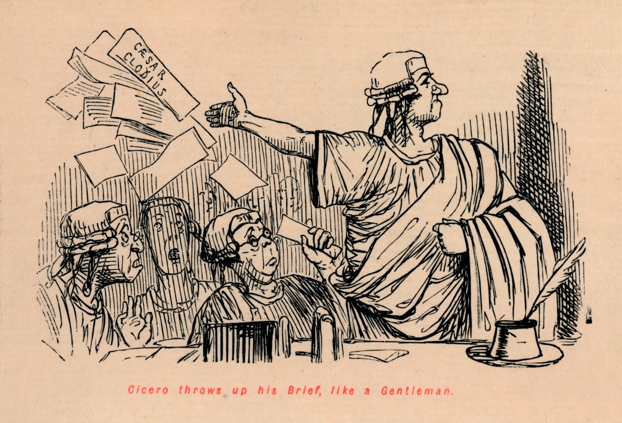 Cicéron jette son dossier, comme un gentleman - John Leech