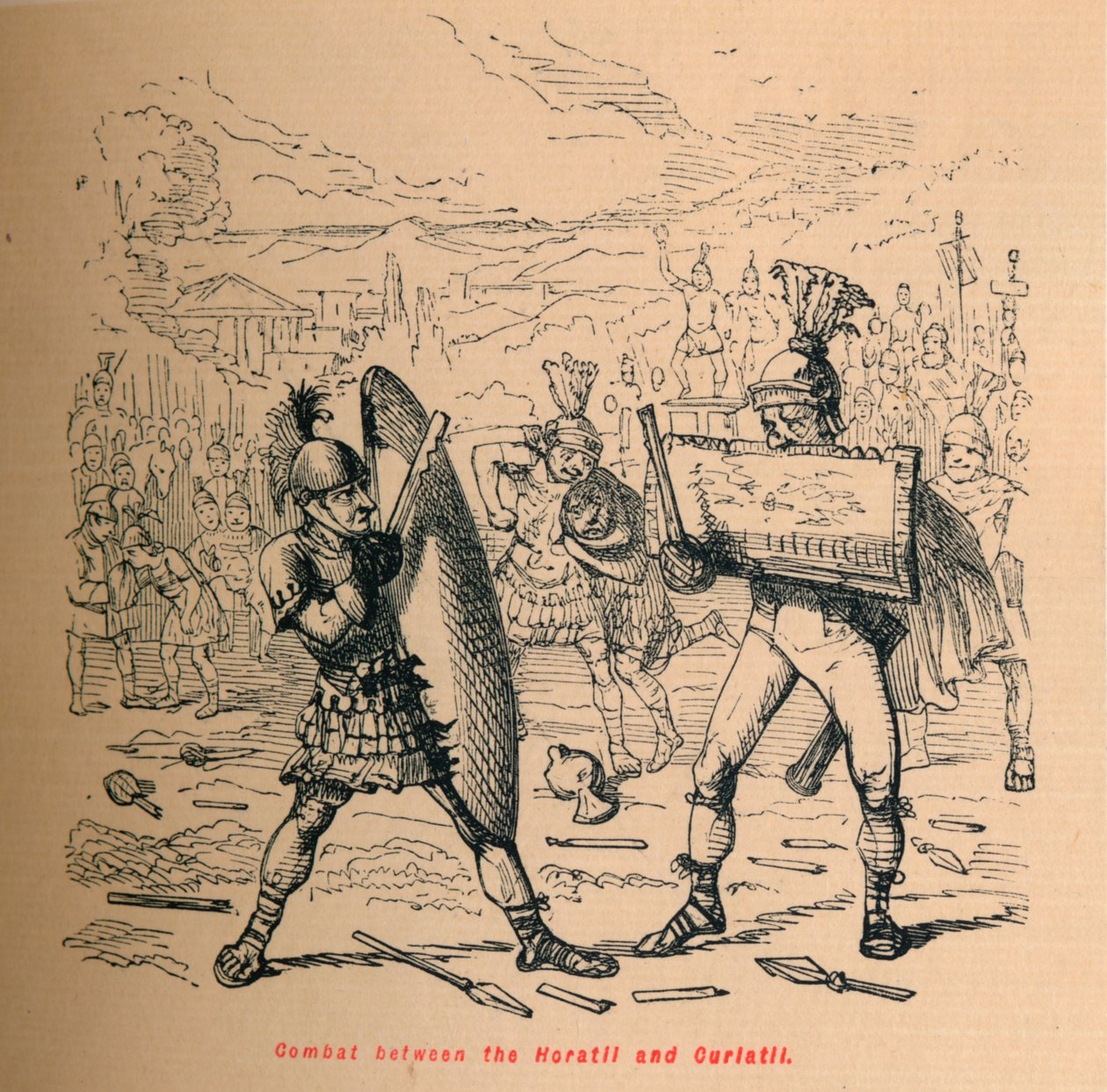 Combat entre les Horaces et les Curiaces, 1852 - John Leech