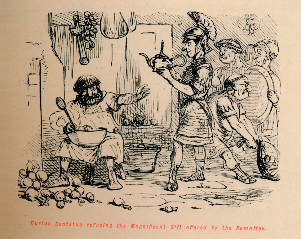 Curius Dentatus refusant le magnifique cadeau offert par les Samnites - John Leech